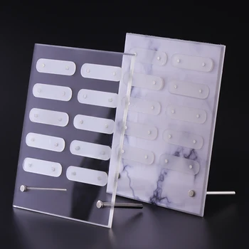 Morixi nail art displej pásky s držiteľa 10/24 pozíciu mramoru akryl verzia prachotesný falošné nechty ukazujú nástroje MZ253