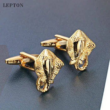 Lepton Diabla ryby manžetové gombíky pre Pánske Gold & Čierno-Striebornej farbe Novinkou Zvierat manžetové 3D Medi ryby Cufflink gemelos