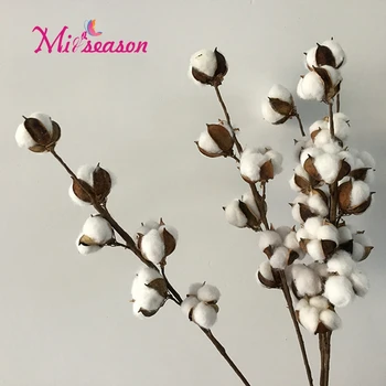 6 hláv umelý kvet bavlny 2 typ simulácie Biely kvet DIY svadobné dekorácie pre domov strany úradu statku štýl 1pc