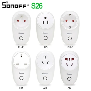 SONOFF S26 US/UK/CN/AU/EÚ, WIFI Smart Plug Power Pätica Svetelný Spínač Zásuvky Časovač 220V Bezdrôtové Diaľkové Ovládanie Alexa Domovská stránka Google