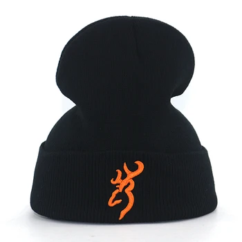 Nové BROWNING čiapočku klobúk na jeseň winter 3D výšivky kosti čiapky hip hop pletené čiapky muži ženy teplé lyžiarske spp