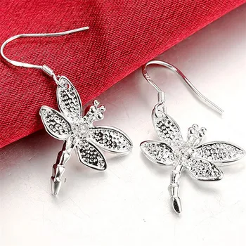 Nové Strieborné Šperky, dámske 925 Silver Dragonfly Náušnice Strieborné Náušnice Narodeniny, Darček Pre Priateľku
