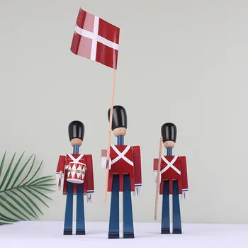 Nordic dánska Vojak Drevené Dekorácie Kreatívne Domáce Detí Modelu Dom Dekorácie Bábkové Dekorácie, Ručne vyrábané Masívneho Dreva