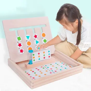 Drevené Štyri farebné Hra Deti Osvietenie Tréning Koncentrácie Raného Vzdelávania Puzzle stavebným Hračky