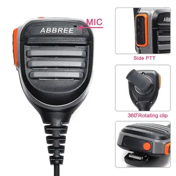 ABBREE Rainproof Reproduktor Mikrofón Mikrofón pre baofeng DMR Digitálne Walkie Talkie DM-1701 DM-860 prenosné Rádio