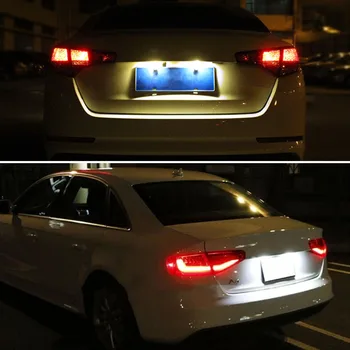 AUXITO 2ks 12V Auto LED Licenčné Číslo Doska Svetlo Lampy Pre Audi A3, S3 A4 B6 B7 S4 A6 C6 S6 A8 S8 RS4 RS6 Q7 Biela bez Chýb