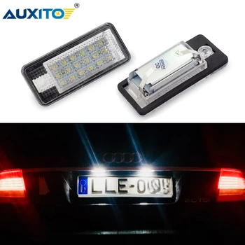 AUXITO 2ks 12V Auto LED Licenčné Číslo Doska Svetlo Lampy Pre Audi A3, S3 A4 B6 B7 S4 A6 C6 S6 A8 S8 RS4 RS6 Q7 Biela bez Chýb