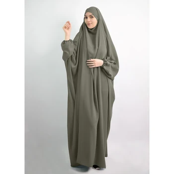 SAE Kapucňou Moslimských Žien Hidžáb Oblečenie Modlitba Odev Jilbab Abaya Dlho Khimar Úplné Pokrytie Ramadánu Šaty Abayas Islamské Oblečenie Niqab