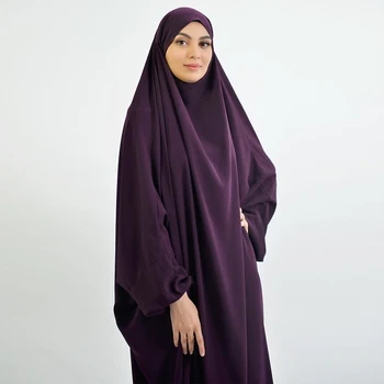 SAE Kapucňou Moslimských Žien Hidžáb Oblečenie Modlitba Odev Jilbab Abaya Dlho Khimar Úplné Pokrytie Ramadánu Šaty Abayas Islamské Oblečenie Niqab