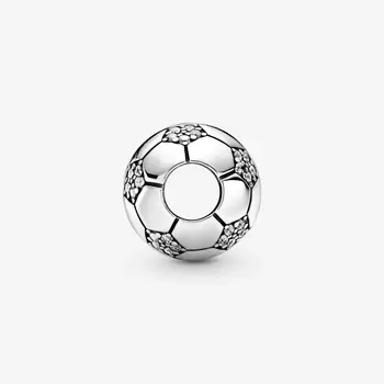 925 Sterling Silver Šumivé Futbal Futbal Kúzlo Korálky Fit Pôvodné Pandora Náramok Jemné Strieborné Šperky, Darček