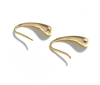 Yhpup Temperament Meď 16 K Zlaté Stud Náušnice Vyhlásenie Kúzlo Kovové Minimalistický Náušnice pre ženu Office Šperky Darček 2020