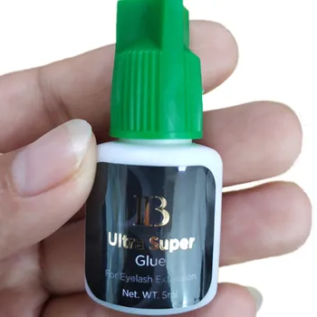 2 fľaše Black Falošné mihalnice lepidlo kórea IB Ultra super Lepidlo Jednotlivé rýchle sušenie rias rozšírenia lepidlo lepidlo zelená čiapka