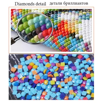 5D DIY diamond maľovanie Cartoon znášať Plné námestie/kolo Výšivky Vzor 3D Cross stitch súpravy mozaiky samolepky na stenu