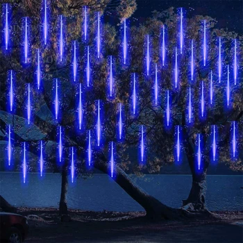 30 cm, 10 Trubíc, LED Solárne meteorický dážď Ľahké Nepremokavé Garland Dekorácie Dovolenku Víla Pásy Svetla na Vianoce Svadobné Party