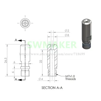 SWMAKER 3D Tlačiarne MK10 Vytláčacie Hotend 0,4 mm Tryska Krku, Ohrievač v Bloku pre FlashForge Wanhao CTC