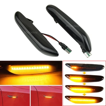 2 KS Dymu Objektív Dynamické Tečie LED Zase Signál Bočné Obrysové Svetlo Blinker Lampa na BMW E60 E61, E90 E91 E81 E82 E88 E46 X3 X1