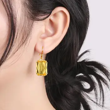 18K Zlata Farba Originálne Citrine Drop Náušnice 925 Sterling Silver Šperky pre Ženy kórejský Earings Módne Šperky 2020