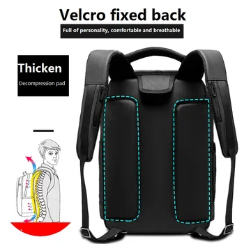 Tagdot Nepremokavé Laptop Backpack 15.6 Palce vysokou hustotou PVC Anti-theft Batoh pre Mužov Business Travel batoh USB 2019