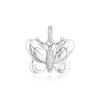 Hodí Európe Náramky a korálky Dekoratívne Motýľ Náhrdelník Prívesok 925 Sterling Silver Náramok Korálky DIY Robiť Jemné Šperky