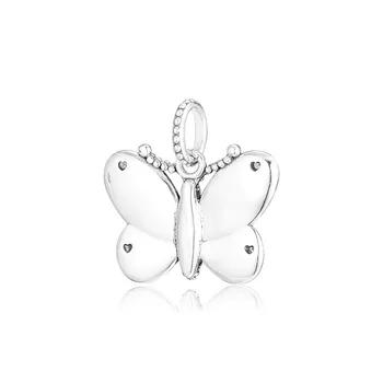 Hodí Európe Náramky a korálky Dekoratívne Motýľ Náhrdelník Prívesok 925 Sterling Silver Náramok Korálky DIY Robiť Jemné Šperky