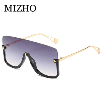 MIZHO Módy Veľký Semi-bez obrúčok slnečné Okuliare Ženy Ročník Módnej, Luxusné Značky Dizajnér Dámske Slnečné okuliare, Nadrozmerné Okuliare Tónované