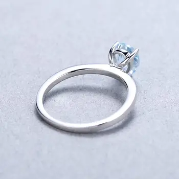 GEM BALET 1.31 Ct Hruška Prírodné Sky Blue Topaz Zásnubné Prstene 925 Sterling Silver Comfort Fit Krúžok Pre Ženy, Svadobné Šperky