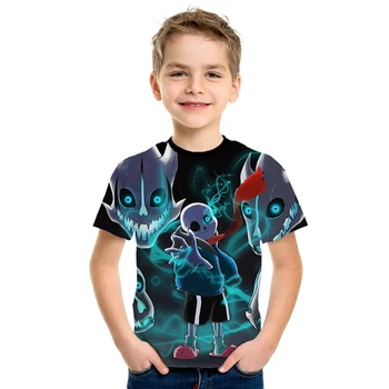 3D Undertale Sans deti t-shirt roztomilý módne unisex 3D baby chlapci t-shirt harajuku detské oblečenie šaty letné topy camisetas