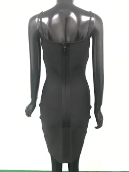 2020 Ženy Módy Sexy Sequined Black Obväz Šaty Návrhára Elegantný Mini Večer Celebrity Party Šaty Vestido