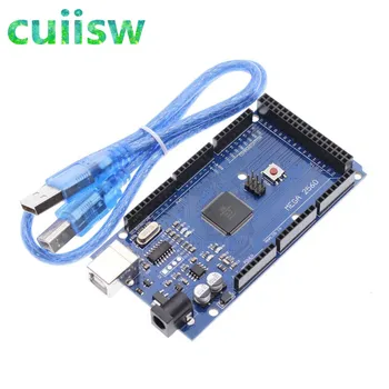 Cuiisw Mega 2560 R3 Mega2560 REV3 ATmega2560-16AU Doska + USB Kábel kompatibilný pre arduino