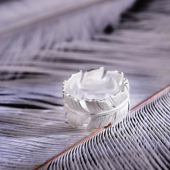 Lotus Zábava Reálne 925 Sterling Silver Prírodné Originálne Handmade Dizajnér Jemné Šperky Elegantné Mäkké Perie Prstene pre Ženy Bijoux