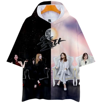 MAMAMOO 3D Vytlačené Kapucí T-shirts Ženy/Muži Móda Letné Tričká Krátky Rukáv 2019 Hot Predaj Bežné Kpop Streetwear T tričko