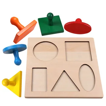 Montessori Viacerých Tvar, Farbu, Tvary Puzzle Jumbo Gombík Puzzle Batoľa, Predškolský Učebného Materiálu nedochádza k nežiaducemu ovplyvneniu senzorických Hračky pre Deti,