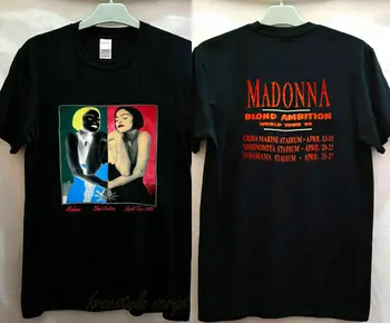 Vintage New Horúce 1990 Madonna Blond Ambition Japonskom Turné T-Shirt Dotlač
