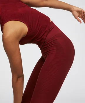 Pôvodné Vyvážané Značky Ženy bezšvíkové telocvični legíny jogy legíny športové nohavice top nastaviť fitness nádrž víno farby značky telocvični súbor