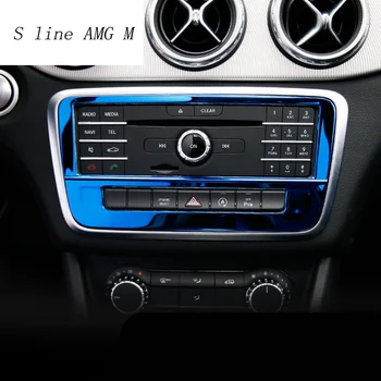Auto styling nehrdzavejúca oceľ Ovládanie klimatizácie CD panel dekoratívny kryt výbava pre Mercedes Benz GLA X156 CLA C117 Triedy