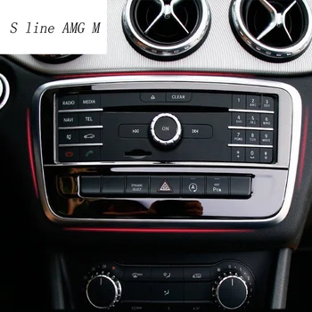Auto styling nehrdzavejúca oceľ Ovládanie klimatizácie CD panel dekoratívny kryt výbava pre Mercedes Benz GLA X156 CLA C117 Triedy