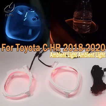PMFC LED Držiak Svetlá Interiéru Vozidla Dekoratívne Lampy Atmosféra Okolitého Svetla, Ice Blue/64 Farieb Toyota C-H 2018 2019 2020