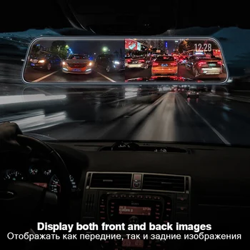 JADO 2019 G840 12-palcový Streaming Spätnom Zrkadle Auta Dvr Kamera Dashcam FHD Dual 1080P Objektív Jazdy Video Rekordér Dash Cam