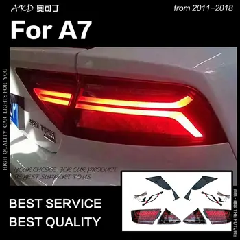 AKD Auto Styling pre Audi A7 zadné Svetlá 2011-2018 S7 LED Chvost Lampa LED DRL Dynamického Signálu Brzdy Zadnej auto Príslušenstvo