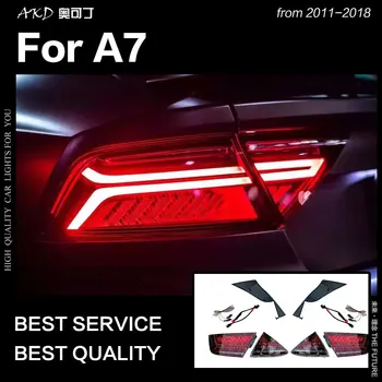 AKD Auto Styling pre Audi A7 zadné Svetlá 2011-2018 S7 LED Chvost Lampa LED DRL Dynamického Signálu Brzdy Zadnej auto Príslušenstvo