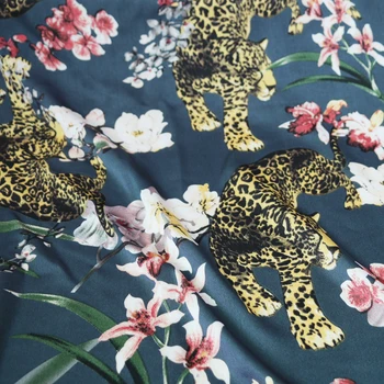 Mäkké lesklý, satin materiál šatku oblečenie, šitie charmeuse tkaniny krepové Afrike leopard