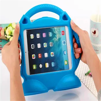 Pre iPad mini1/2/3/4/5 EVA Tablet Prípadoch 3D animovaný Úsmev Tvar Tváre Zadný Kryt Deti Bezpečnosť Prenosná Rukoväť Stojan pre Tablety