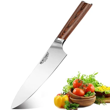 8 Palcový Kuchynský nôž Ostrý Japonský Kuchynských Nožov Nemecko 1.4116 Ocele Profesionálne Zeleniny, Rýb, Mäsa Nôž na Varenie