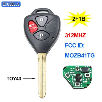 3 Tlačidlo Smart Remote Auto príveskom 312MHZ pre Toyota Scion tC Yaris FCC ID: MOZB41TG s Uncut Čepeľ