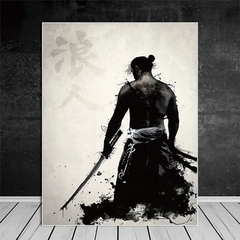 Japonský Samuraj Plátno olejomaľba Moderné Nástenné Art Obrázky Plátno Tlačiť Na Obývacia Izba HD Domáce Dekorácie Plagáty A Výtlačky