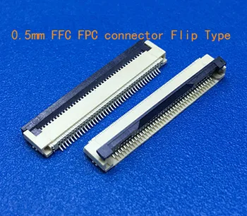 100ks FFC / FPC konektor 0,5 mm 4 Pin 5 6 7 8 10 12 14 16 18 20 22 24 26 18 30 P Spodnej Kontakt Pravý uhol SMD / SMT ZIF