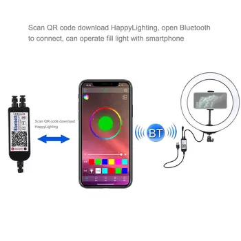 Nové Vlog RGB LED Krúžok Flash Lampa Svetlo s Hliníkovej Zliatiny Skladací Stojan na Mobil, Video Blogerov