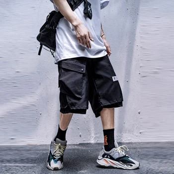 11 BYBB TMAVOM Hip Hop Taktické Cargo Šortky Mužov 2020 Lete Harajuku Krátke Jogger Páse s nástrojmi Streetwear Bežné Nadrozmerná Krátke Nohavice