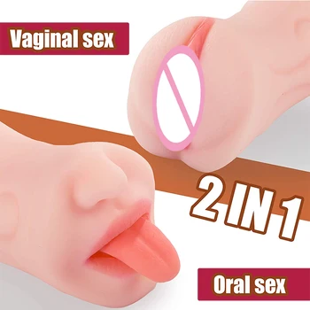 Masturbator Jazyk Sexuálne Hračky Muž Masturbácia 3D Deep Throat Umelé Mačička Realistické Vagíny Fajčenie Dospelých Mužov Sexuálne Produkty