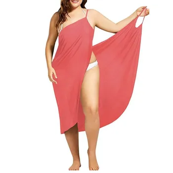 Ženy Plážové Šaty, Sexy Šatka Nosiť Šaty Sarong Bilini zakryť Deformácii Pareo Šaty Backless Plavky Femme 5XL Plus Veľkosť prúžok